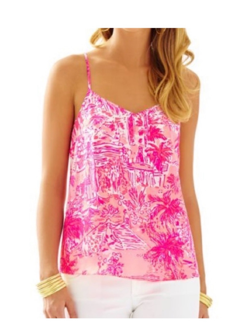 Lilly Pulitzer "Rule Breakers" silk dusk tank top Sz M